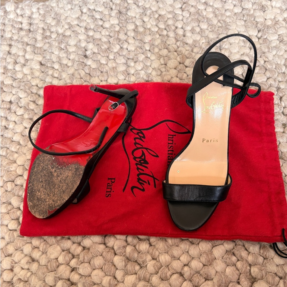 Christian Louboutin Black Strappy Heels